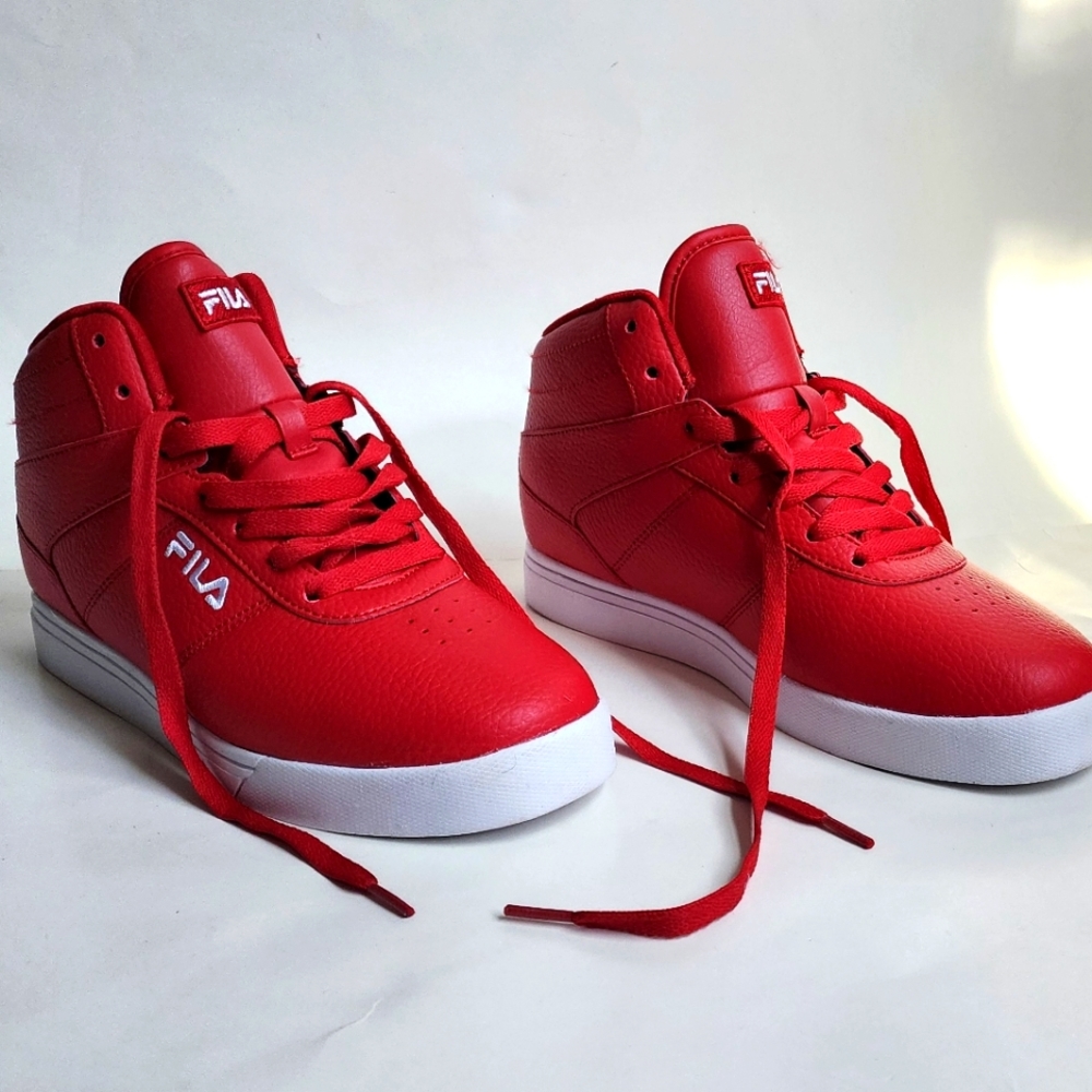 Red Fila Hi Tops